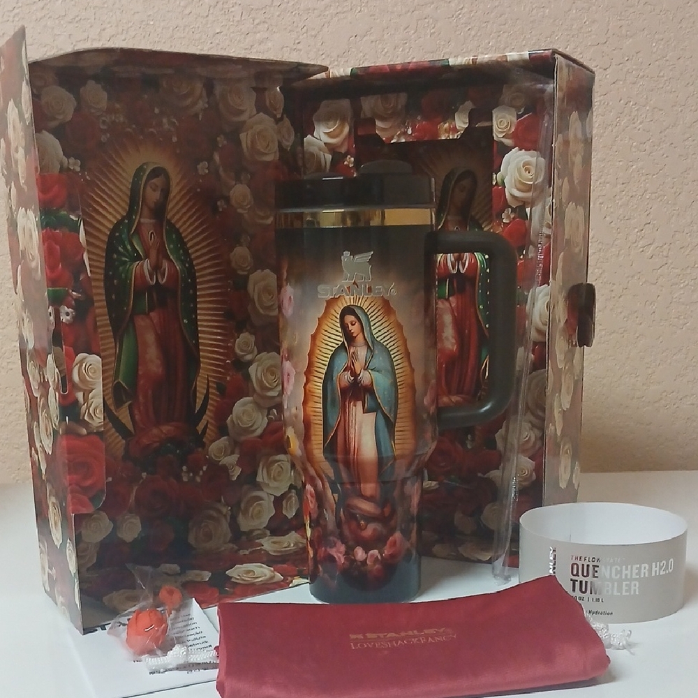 40 Oz Devotional Image Dark Brown Tumbler  with Floral Accents